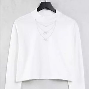 Nike Necklace detail Mock-neck long sleeve T-shirt